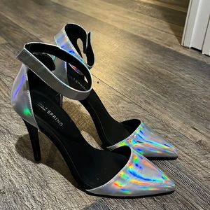 Pewter Strap Heels